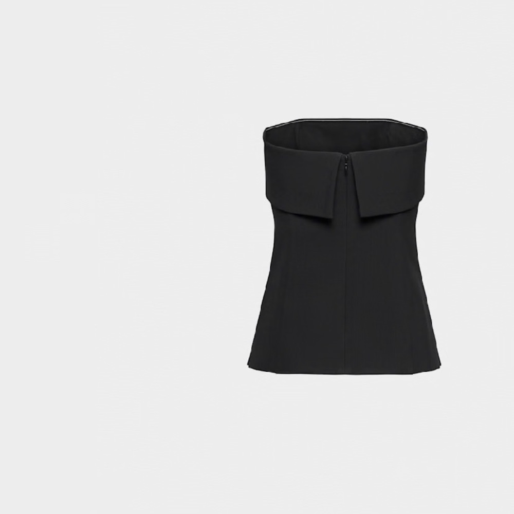 Aritzia Black Strapless Peplum Top with Structured Bodice - Picture 3 of 3